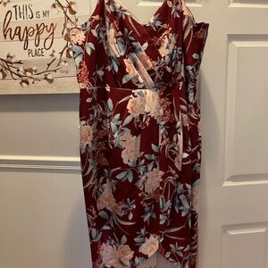 City Chic Red and White One Shoulder Sundress